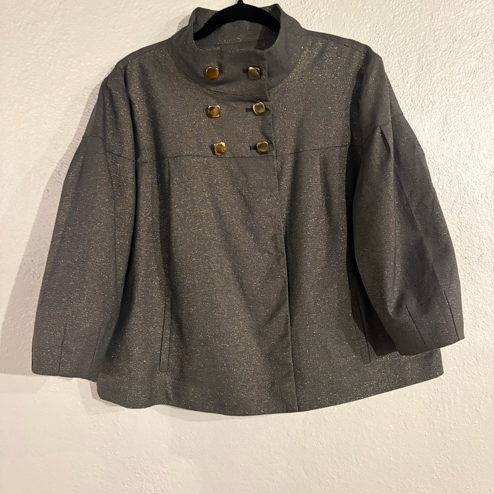 Apostrophe Charcoal Blazer with Subtle Metallic sparkles